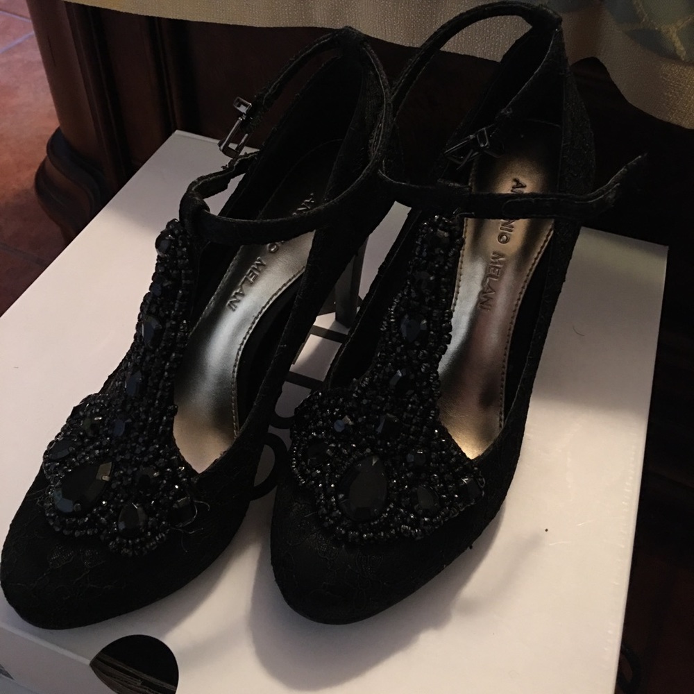 Antonio Melani black embellished herls